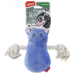 Gigwi (Гигви) Игрушка для собак Кот с пищалкой 15 см