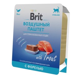 Brit Premium (Брит Премиум) Консервы для стерилизованных кошек и кастрированных котов с форелью воздушный паштет 100 г 1