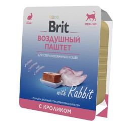 Brit Premium (Брит Премиум) Консервы для стерилизованных кошек и кастрированных котов с кроликом воздушный паштет 100 г 1