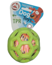 Nems Игрушка для собак Резиновый мяч с цветной веревкой 7,6 см