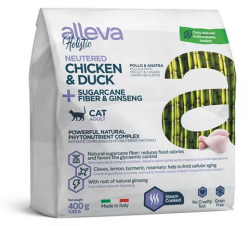 Alleva Holistic (Аллева Холистик) Сухой корм для стерилизованных кошек и кастрированных котов с курицей, уткой, сахарным тростником и женьшенем 400 г