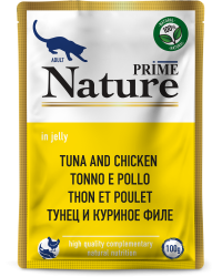 Prime (Прайм) Nature Пауч для взрослых кошек с тунцом и куриным филе в желе 100 г 5 шт