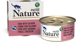 Prime (Прайм) Nature Консервы для взрослых кошек с тунцом и лососем в бульоне 85 г 5 шт