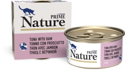 Prime (Прайм) Nature Консервы для взрослых кошек с тунцом и ветчиной в желе 85 г 5 шт
