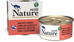 Prime (Прайм) Nature Консервы для взрослых кошек с тунцом и креветками в желе 85 г 5 шт
